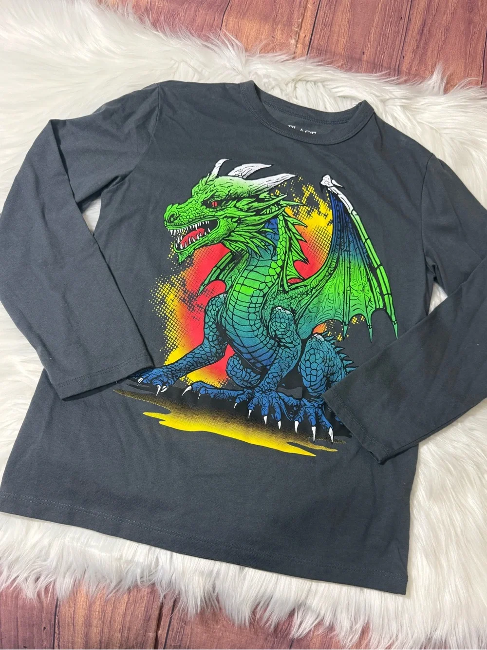 The Children’s Place Graphic Long Sleeve Shirt - Boys Size M (7/8)